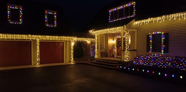 Монтаж новогоднего освещения